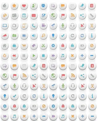 免抠浮动圆形图标png素材图片