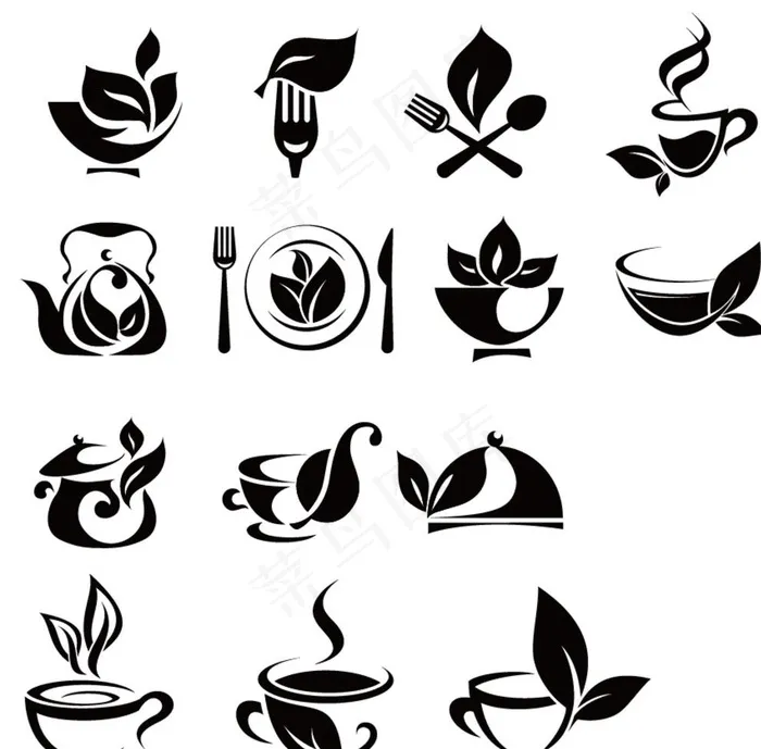 茶元素图片ai矢量模版下载