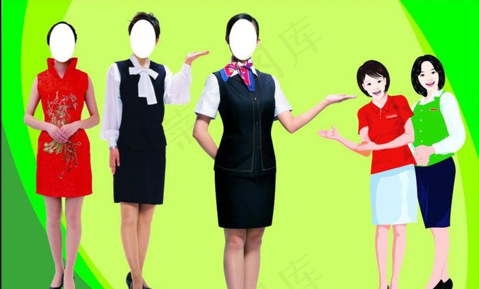 实用服务美女图片cdr矢量模版下载