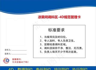 4D规范管理卡凉菜间调料区图片