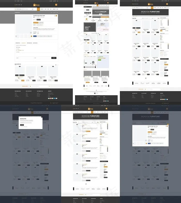 一套网站模板图片psd模版下载
