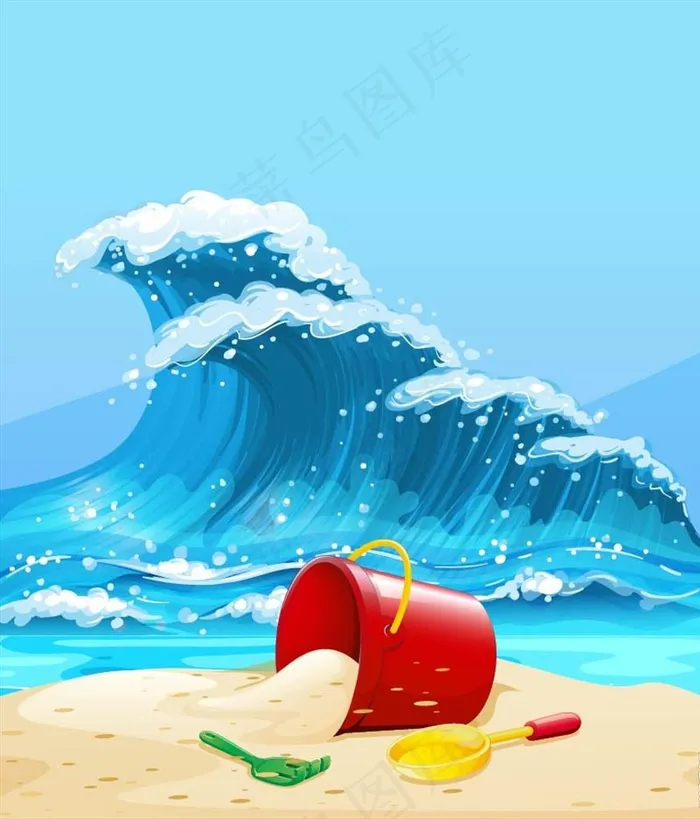 海滩图片ai矢量模版下载