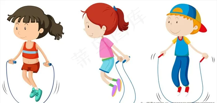 卡通跳绳儿童图片eps,ai矢量模版下载