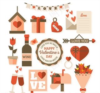 扁平化情人节图片