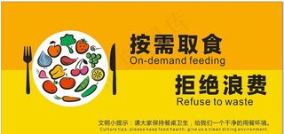 温馨提示按需取食拒绝浪费图片