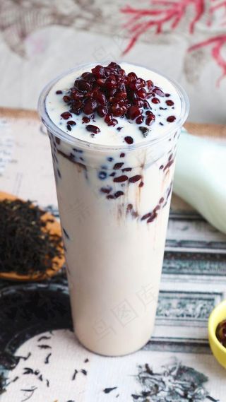 红豆奶茶图片