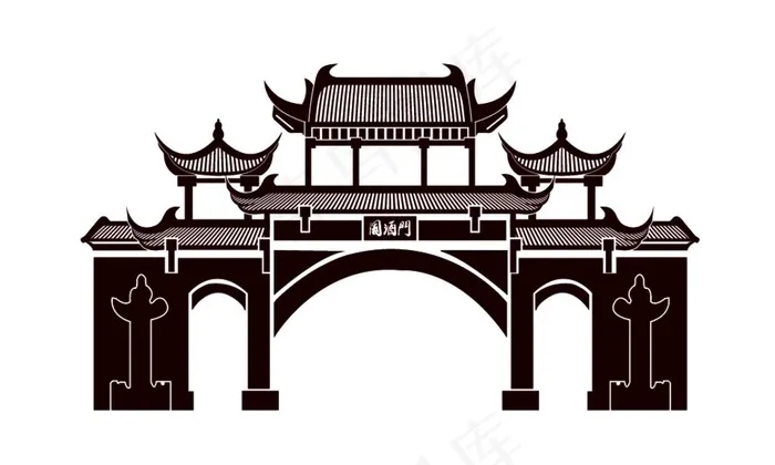 国酒门图片ai矢量模版下载