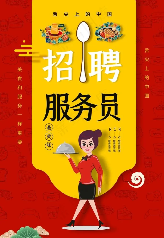 服务员招聘图片