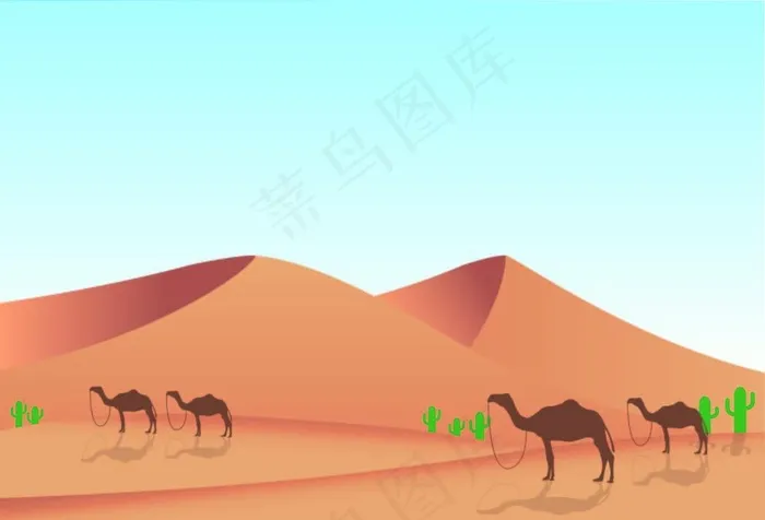 插画    沙漠图片ai矢量模版下载