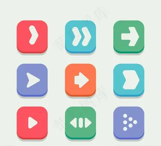 方形圆角箭头图标矢量图图片