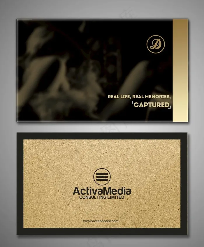 黑金色高档名片图片(1342X1680(DPI:300))psd模版下载