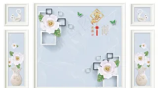 家和富贵背景墙图片