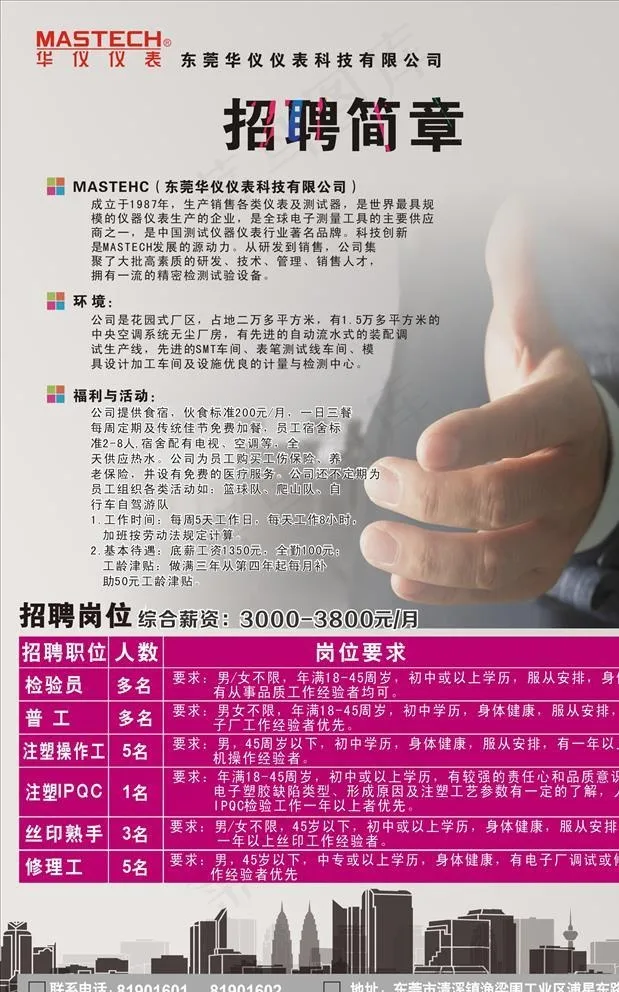 招聘简章  招生图片(800X1200)cdr矢量模版下载