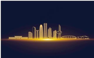 济南 地标 剪影 建筑 矢量图片