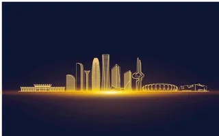 济南 地标 剪影 建筑 矢量图片