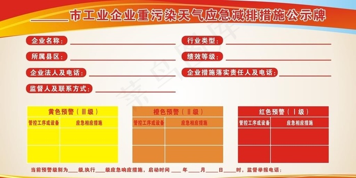 工业企业重污染天气应急减排措施图片cdr矢量模版下载