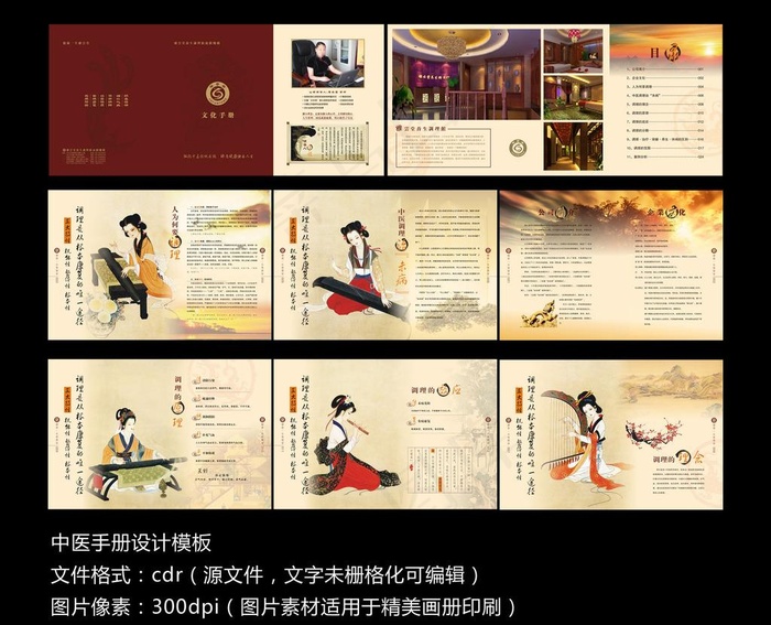 美容画册 中医养生图片cdr矢量模版下载
