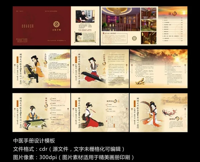 美容画册 中医养生图片cdr矢量模版下载