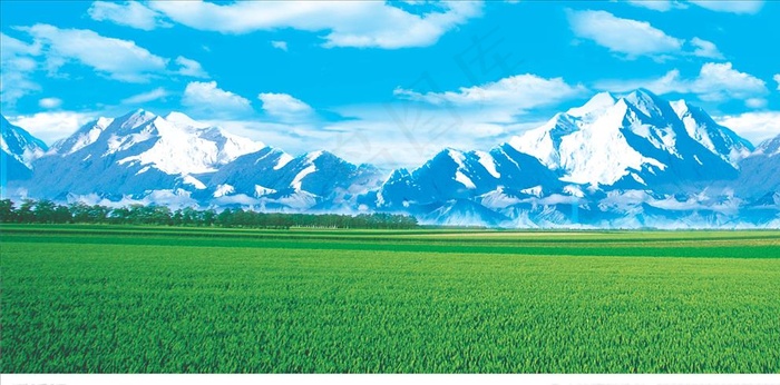 草原雪山图片(5766X2946(DPI:500))psd模版下载
