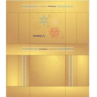 金黄色花纹包装盒设计图片