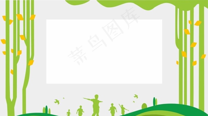 形象墙  投影墙  幼儿园树图片cdr矢量模版下载