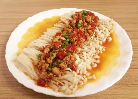 剁椒肉沫金针菇图片