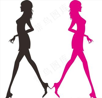 女性剪影矢量素材图片