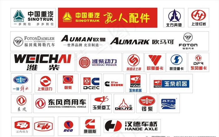 重汽  潍柴  陕汽标志图片cdr矢量模版下载