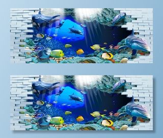 海底背景墙图片