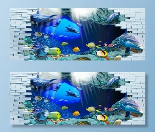 海底背景墙图片