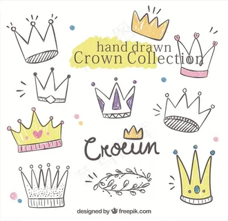 手绘的有趣的皇冠矢量设计素材图片
