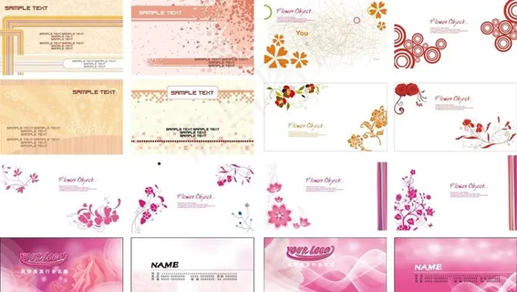 美容花纹名片图片