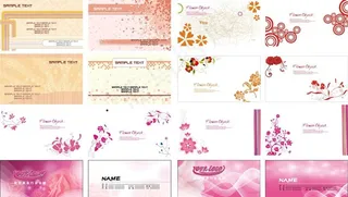 美容花纹名片图片