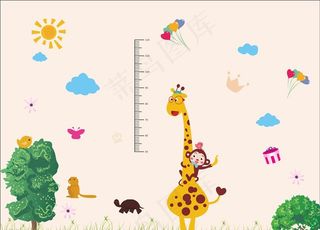 长颈鹿身高量尺图片