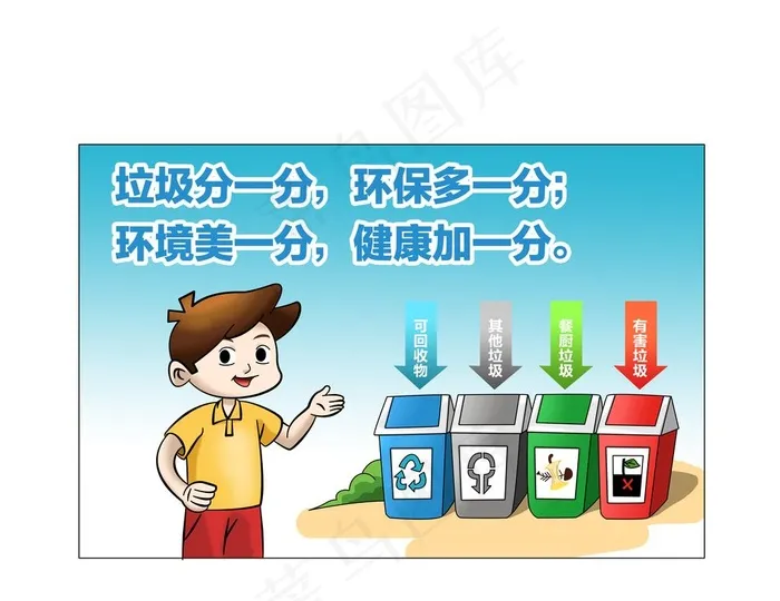 美丽乡村宣传画之垃圾分类图片
