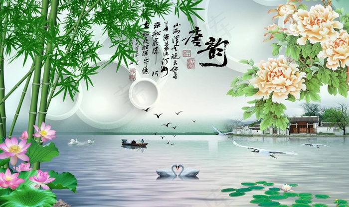 装饰画背景墙图片(8000X5000(DPI:72))psd模版下载