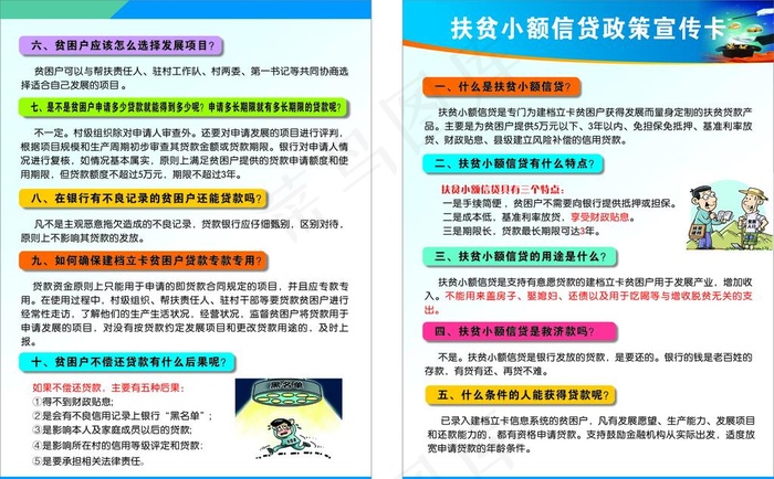 扶贫小额信贷政策宣传卡图片cdr矢量模版下载