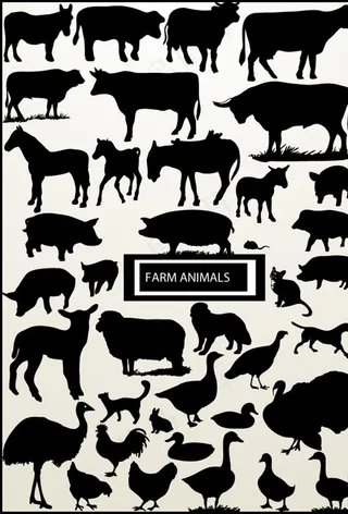 牲畜家禽剪影图片