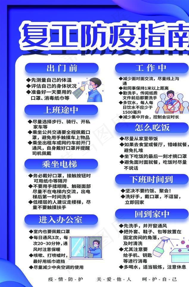 复工防疫指南图片psd模版下载
