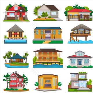 卡通房屋图片