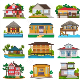 卡通房屋图片