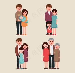 矢量卡通恋人夫妻素材图片