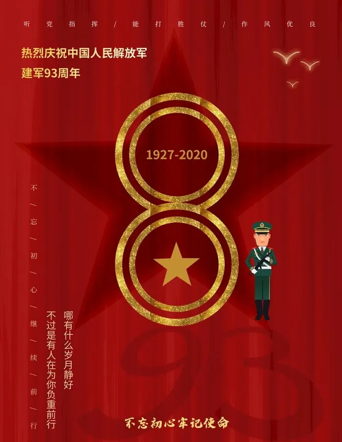 建军节海报图片(3543X4724(DPI:150))psd模版下载