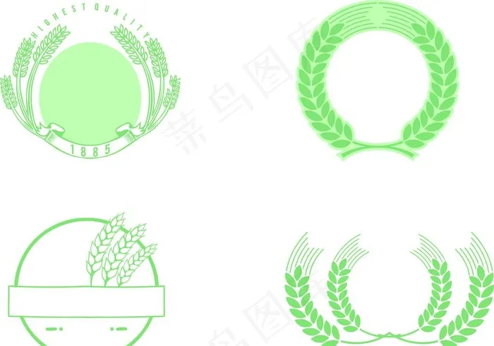 麦穗图片ai矢量模版下载