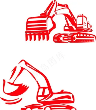挖机矢量图图片