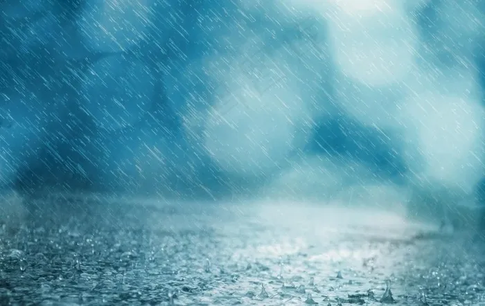 细雨沥沥蓝色背景光晕图片