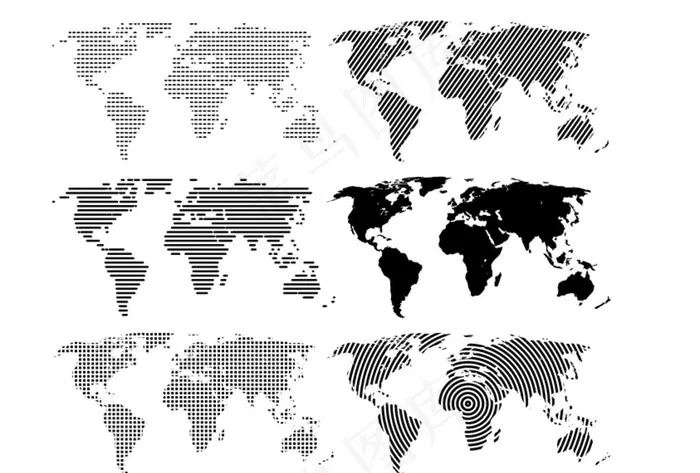 世界地图图片ai矢量模版下载