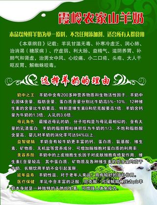 羊奶的好处宣传单图片