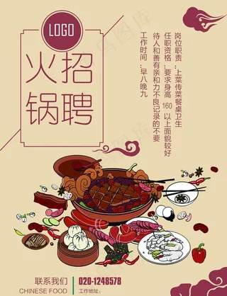 火锅店餐饮美食招聘创意图片