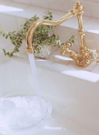 精致金色水龙头图片